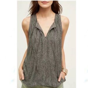 NEW Anthropologie Meadow Rue Pleated Tie-Neck Tank